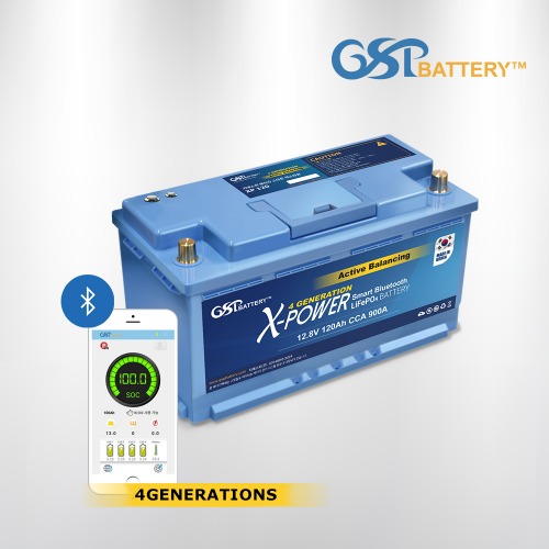 [국내 생산] GSP 리튬인산철 자동차 배터리 4G SMART X-POWER 120